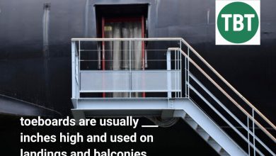 toeboards are usually ___ inches high and used on landings and balconies.